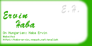 ervin haba business card